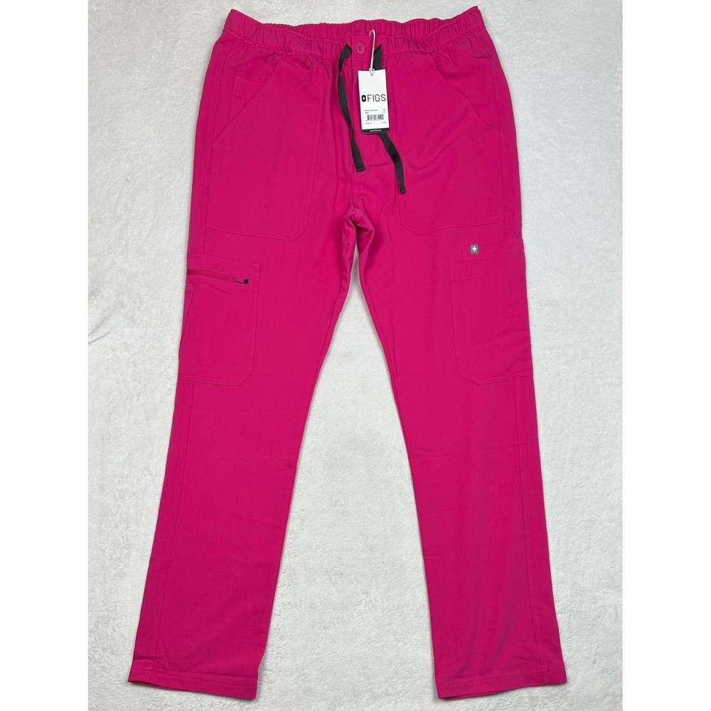 Figs‎ Axim Cargo Scrub Pants Pink Womens Medium TM3001 Straight Leg FIONx NWT